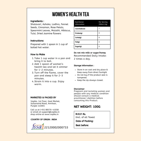 Women's Health Tea (For Hormonal Imbalance and PCOD)